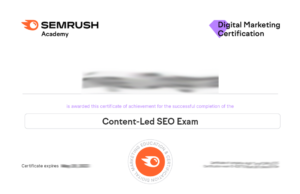 Semrush Content-Led SEO Exam Answers