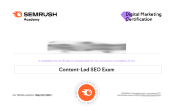 Semrush Content-Led SEO Exam Answers