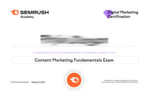 Semrush Content Marketing Fundamentals Exam Answers