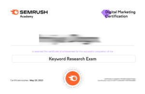 Semrush Keyword Research Exam Answers
