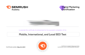 Semrush Mobile International and Local SEO Exam Answers
