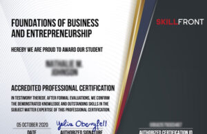 Foundations Of Business And Entrepreneurship Exam Answers – SkillFront Entrepreneur Program Exam Answers