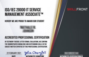 ISO/IEC 20000 IT Service Management Associate™ SkillFront Certification Exam Answers