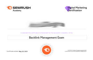 Semrush Backlink Management Exam Answers