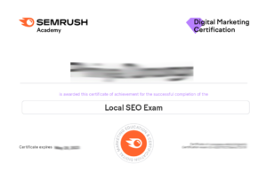 Semrush Local SEO Certification Exam Answers