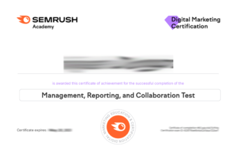 Semrush Management, Reporting, and Collaboration Exam Answers