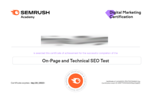 Semrush On-Page and Technical SEO Certification Exam Answers