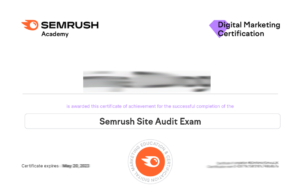 Semrush Site Audit Exam Answers