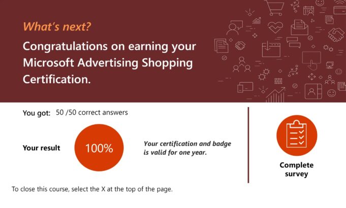 microsoft shopping advertising certificate